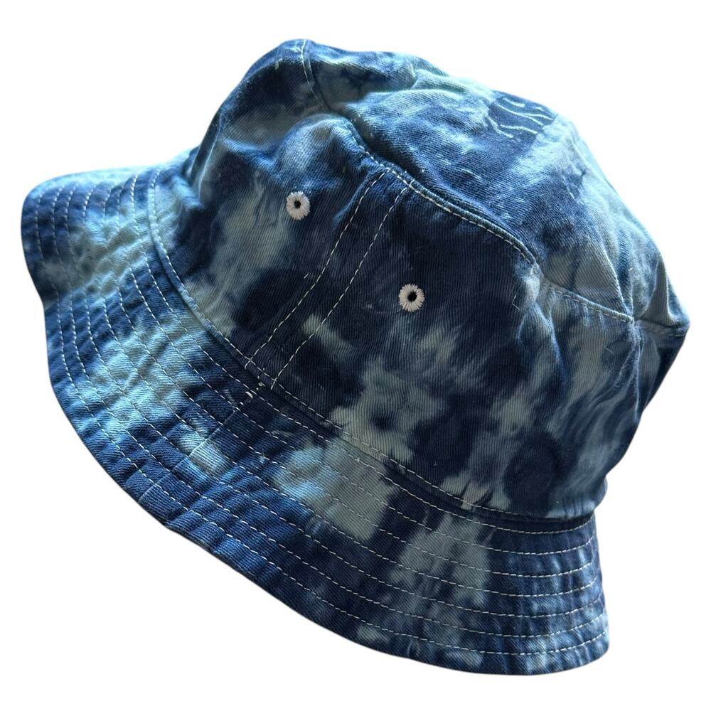 Brand New Tie Dye Blue Bucket Hat Beach Casual Vacation Packable Travel
